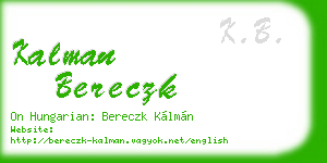 kalman bereczk business card