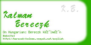 kalman bereczk business card